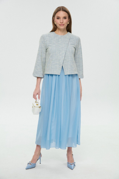 Платье NikVa 1007-3 небесный - фото 6