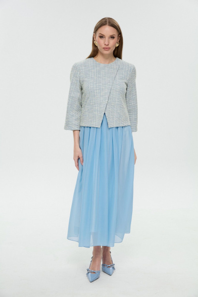 Платье NikVa 1007-3 небесный - фото 3