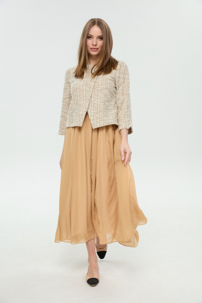 Платье NikVa 1007-4 песочный - фото 3