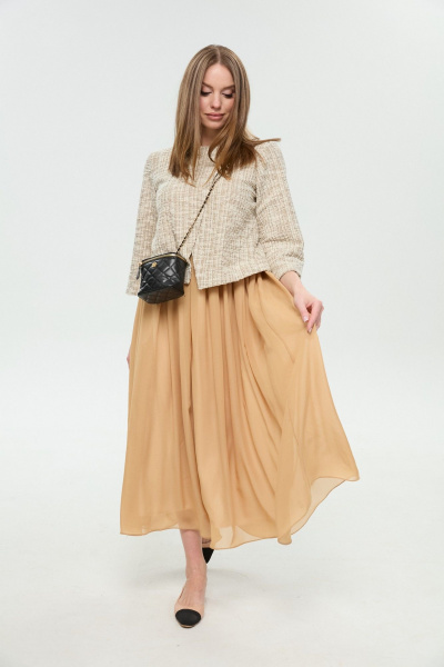 Платье NikVa 1007-4 песочный - фото 2