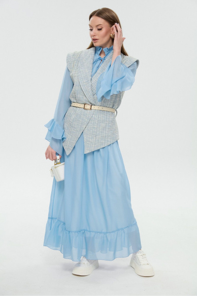 Жилет NikVa 1027-4 небесный - фото 4