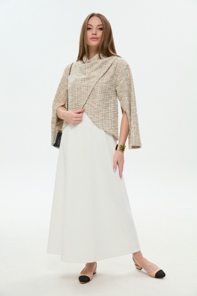 Джемпер, платье NikVa 1035-2 песочный и молоко - фото 9