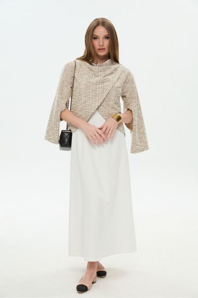 Джемпер, платье NikVa 1035-2 песочный и молоко - фото 2
