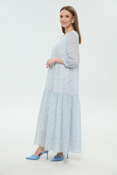 Платье NikVa 1036-1 небесный - фото 7