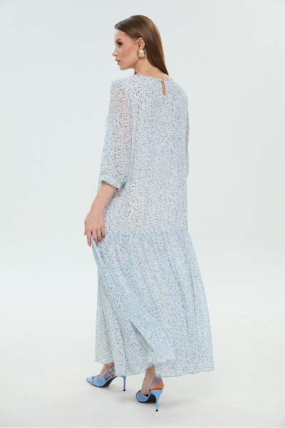 Жилет, платье NikVa 1037-1 крем-брюле и небесный - фото 7