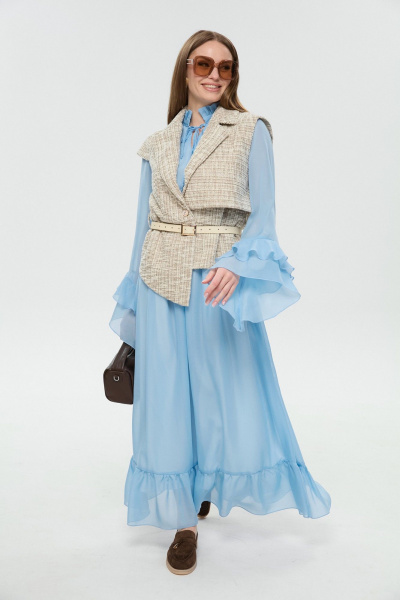 Платье NikVa 1038-1 голубой - фото 15
