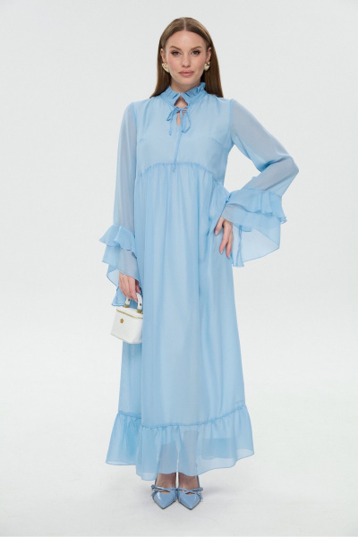 Платье NikVa 1038-1 голубой - фото 5