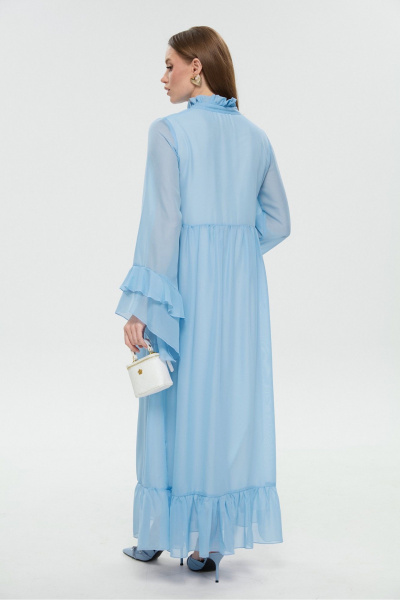 Жилет, платье NikVa 1041-1 небесно-синий - фото 7