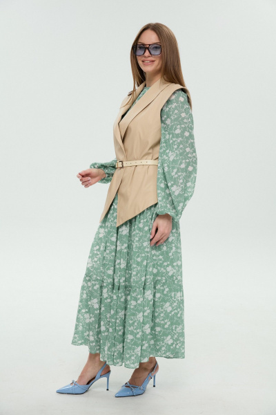 Жилет, платье NikVa 1042-1 мята и крем-брюле - фото 15