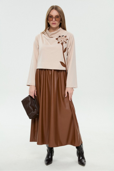 Платье NikVa 924-12 капучино и шоколад - фото 10