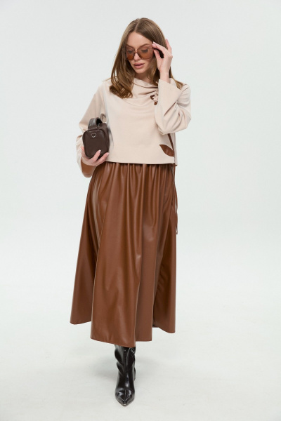 Платье NikVa 924-12 капучино и шоколад - фото 8