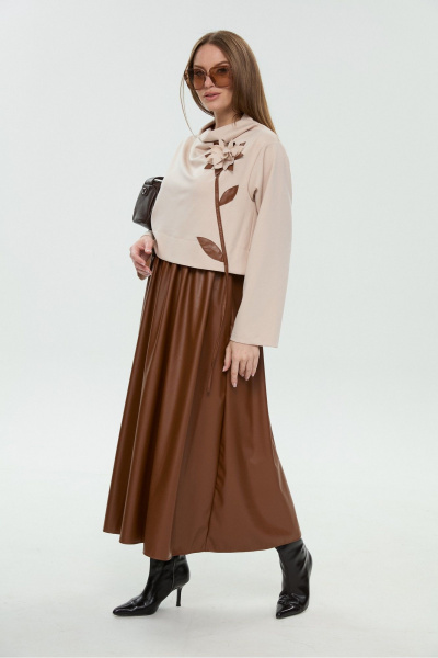 Платье NikVa 924-12 капучино и шоколад - фото 7