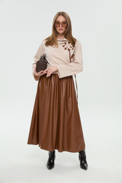 Платье NikVa 924-12 капучино и шоколад - фото 6