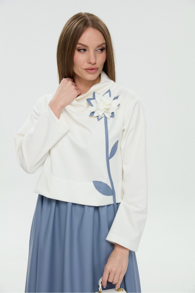 Платье NikVa 924-14 молоко и голубой - фото 7