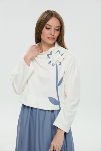 Платье NikVa 924-14 молоко и голубой - фото 6