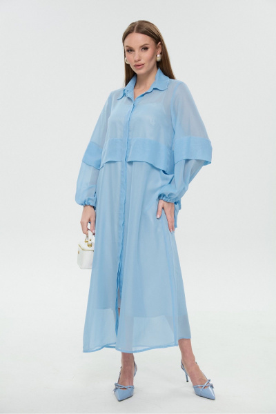 Платье NikVa 943-6 голубой и серебро - фото 6