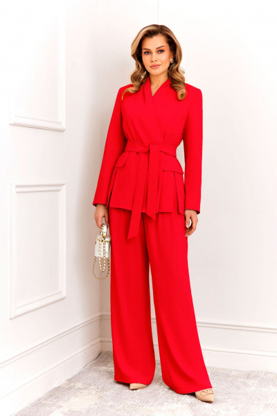 Брюки, жакет AGATTI 6011-2 красный - фото 4