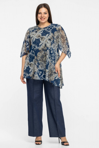 Блуза Avila 0886 голубой - фото 7