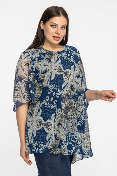 Блуза Avila 0886 голубой - фото 3