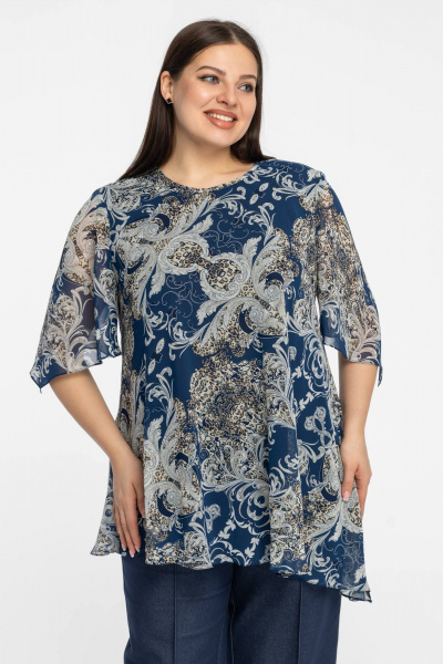 Блуза Avila 0886 голубой - фото 2