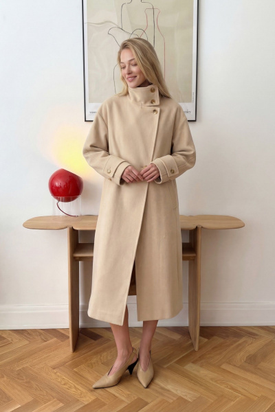 Пальто Lokka 1833 бежевый - фото 3