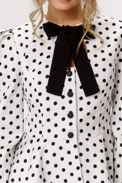 Брюки, жакет PiRS 6647 горохи_на_белом_фоне+черный - фото 5