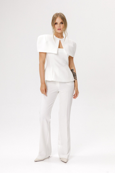 Блуза, брюки, кейп PiRS 6651 белый - фото 9