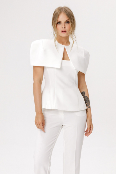 Блуза, брюки, кейп PiRS 6651 белый - фото 2