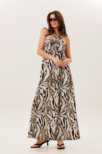 Летнее платье на бретелях из легкой костюмно-плательной ткани DILIA 0494 - фото 1