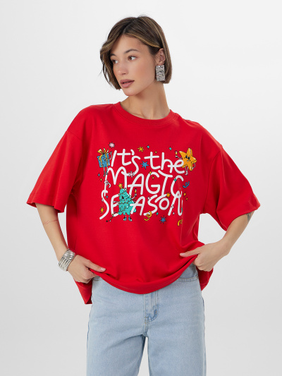 Футболка Mark Formelle 112961/24-30075П-2 алый_закат_печать1_1_сл_на_пол - фото 1