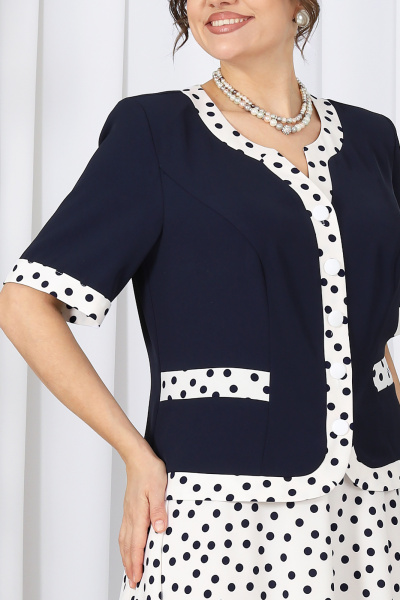 Блуза, брюки Ninele 5992 молочный+горох - фото 4