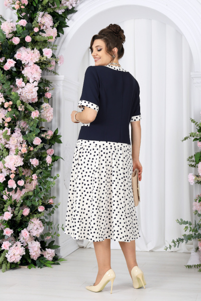 Блуза, брюки Ninele 5992 молочный+горох - фото 8