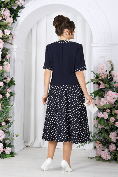 Блуза, брюки Ninele 5992 синий+горох - фото 7