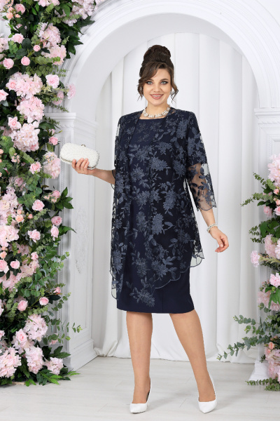 Кардиган, платье Ninele 6089 синий - фото 1