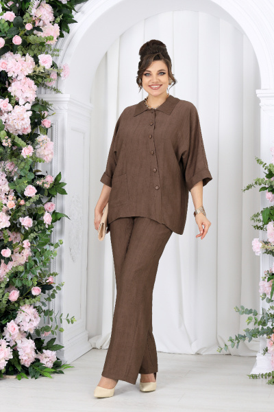 Блуза, брюки Ninele 7497 коричневый - фото 3