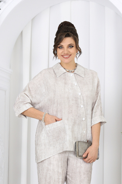 Блуза, брюки Ninele 7497 светло-бежевый - фото 2