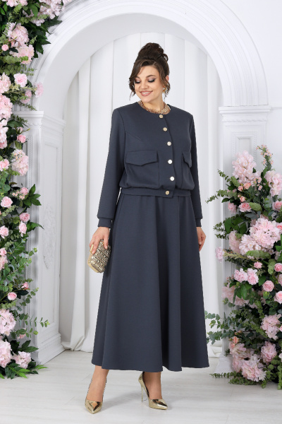 Жакет, юбка Ninele 7522 серый - фото 5