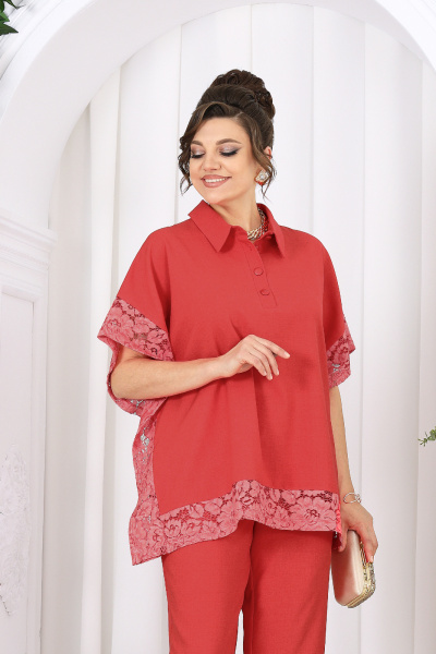 Блуза, брюки Ninele 7525 красный - фото 2