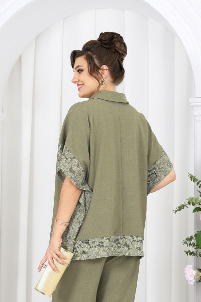 Блуза, брюки Ninele 7525 оливка - фото 8