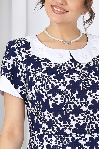 Платье Ninele 7533 синие цветы - фото 4