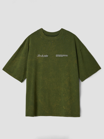 Футболка Mark Formelle 111883/25-ОБР5436П-0 ACID_WASH_т.зеленый_печать_009.2_Эйсид_1_сл_на_по - фото 2