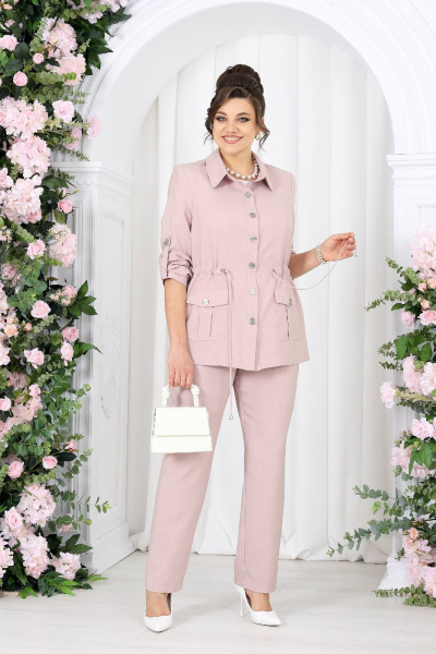 Брюки, жакет, майка Ninele 7492 пудровый - фото 1
