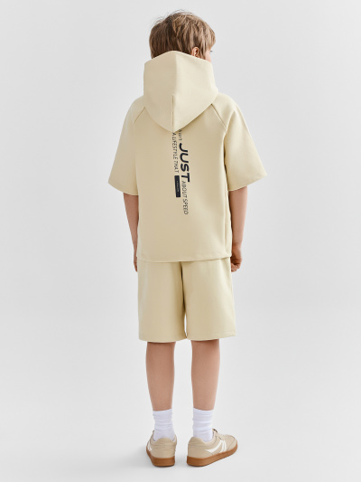 Худи, шорты Mark Formelle 393348/25-41848П-2 бежевый_кварц_печать_2_сл_на_пол_2_сл_на_спинке - фото 2