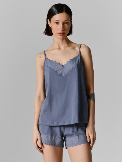 Топ, шорты Mark Formelle 592400/25-40210ПП-16 цветы_на_сизом - фото 1