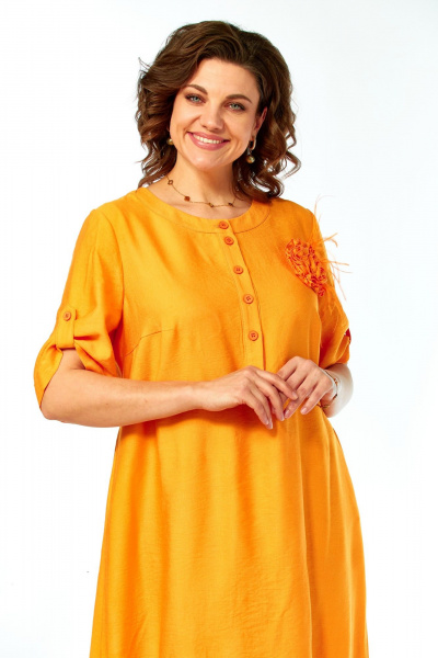 Платье Ольга Стиль С-1014 оранжевый - фото 7