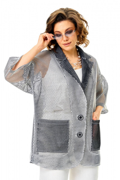 Жакет Anastasia 1349 молочно-графитовый - фото 8