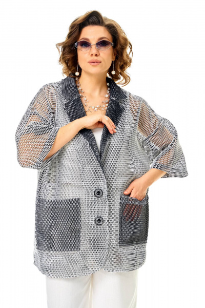 Жакет Anastasia 1349 молочно-графитовый - фото 7