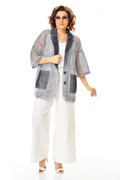 Жакет Anastasia 1349 молочно-графитовый - фото 2