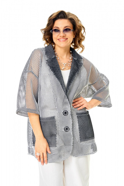 Жакет Anastasia 1349 молочно-графитовый - фото 1