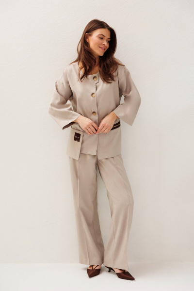 Брюки, жакет Verita 2440 беж - фото 4